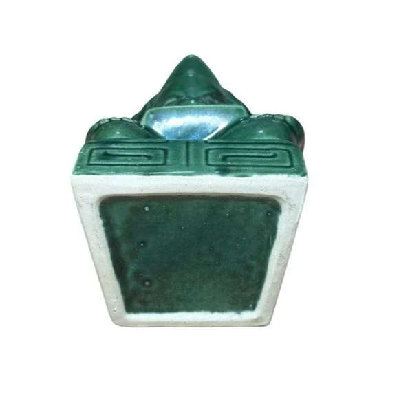 Vtg Kahlua Mayan Aztec Warrior Decanter Green 6 Shot Glass Set MCM Barware Rare - Picture 9 of 16